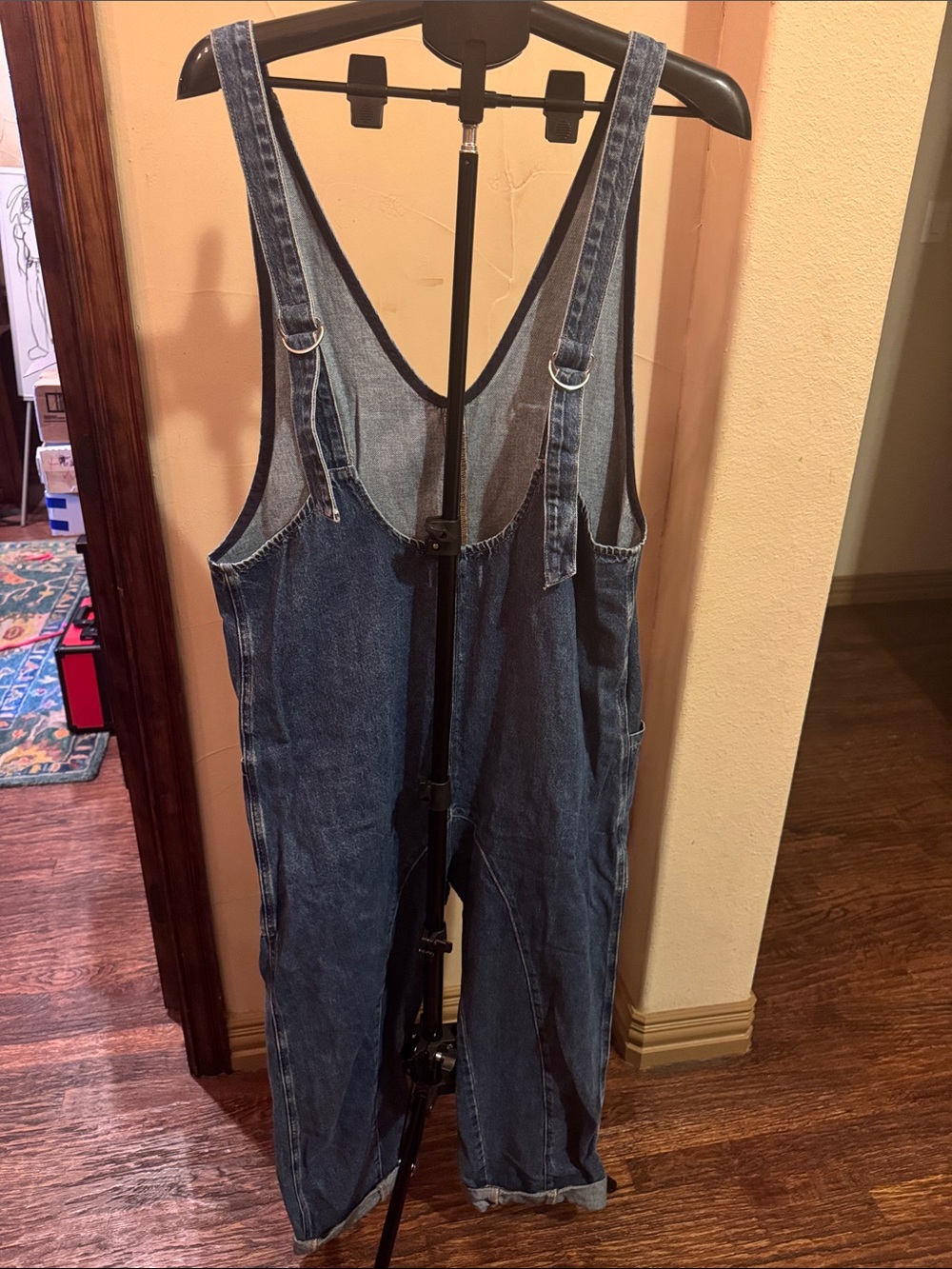 We The Free Dark Blue Denim Overalls Jumpsuit